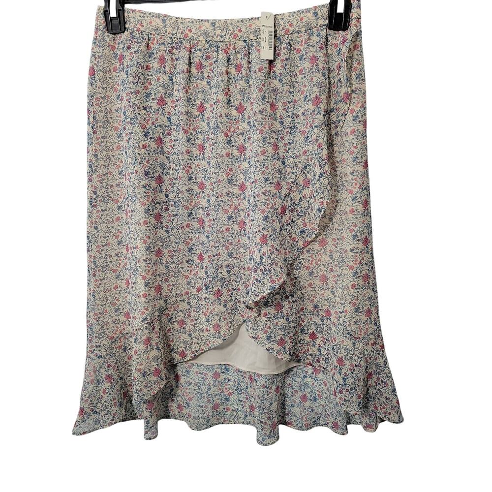 NWT Madewell Women's Faux Wrap Ruffle Floral Skirt Size 4 70121-0414